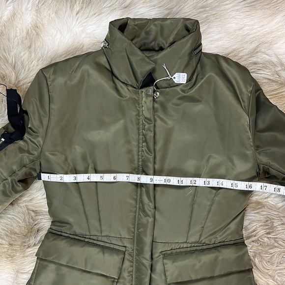 Storets Army Green Puffer Zipper Jacket Coat XS/S - Picture 16 of 17